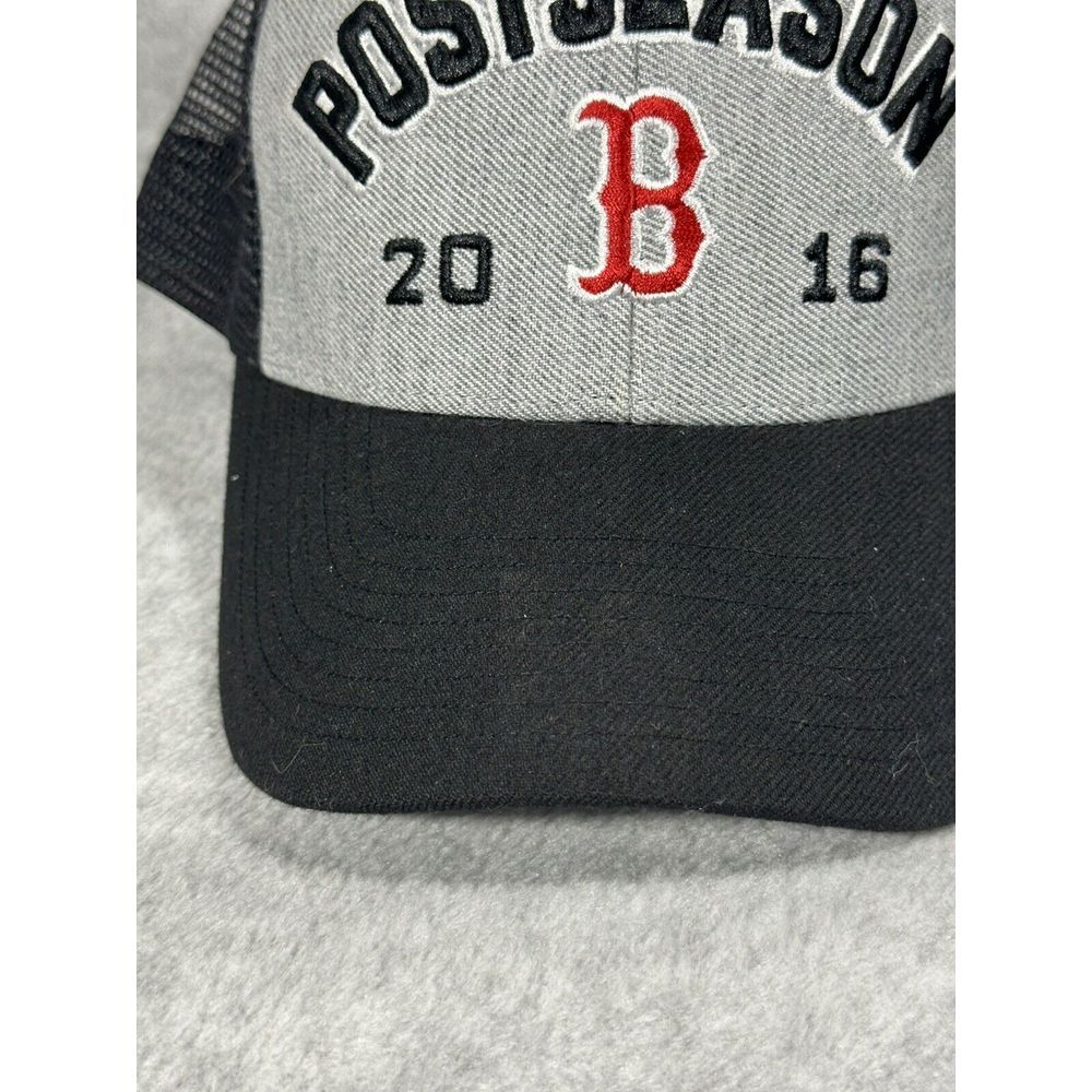 Boston Red Sox MLB Truckers Cap Black Gray Post‎ Season 2016 Adjustable NWOT - Picture 2 of 9